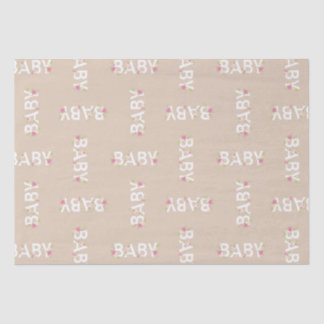 Baby in Bloom Shower Pink Flowers Girl Tissuepapier