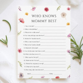 Baby in Bloom Shower Wie kent Mama Game Kaart