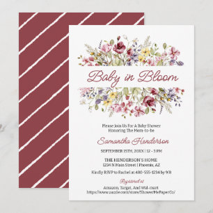Baby in Bloom Shower Wildflower Kaart
