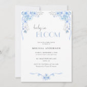 Baby in Bloom Silverblue Floral Baby shower Kaart (Voorkant)