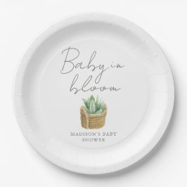 Baby in Bloom Simple Succulent Baby shower Papieren Bordje