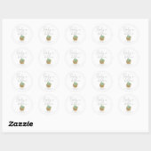 Baby in Bloom Simple Succulent Baby shower Ronde Sticker (Vel)