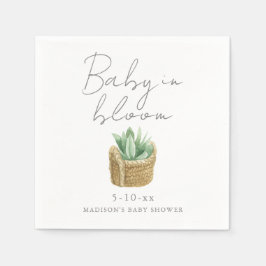 Baby in Bloom Simple Succulent Baby shower Servet