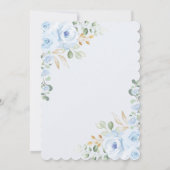 Baby in Bloom Soft Blue Gold Floral Boy Shower Kaart (Achterkant)