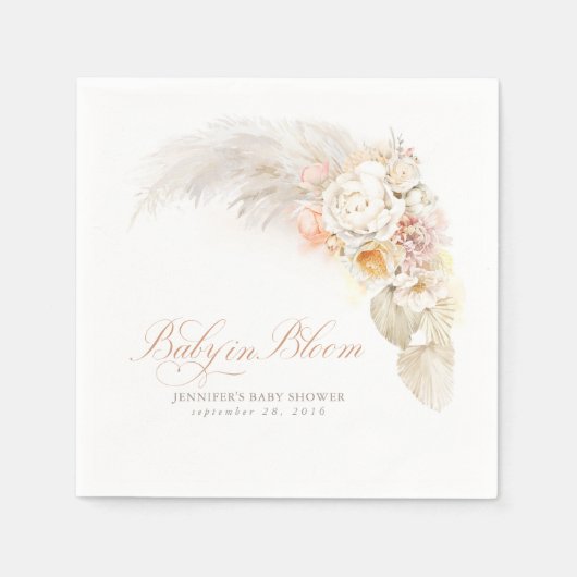 Baby in Bloom Soft Light Flowers Baby shower Servet (Voorkant)