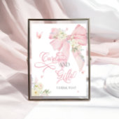 Baby in Bloom Soft Pink Bow Kaarten en geschenken Poster