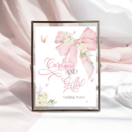 Baby in Bloom Soft Pink Bow Kaarten en geschenken Poster