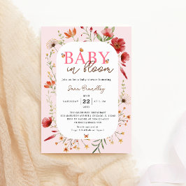 Baby in Bloom Soft-Pink Wildflowers Baby shower Kaart