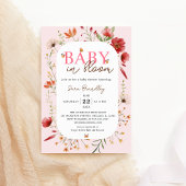 Baby in Bloom Soft-Pink Wildflowers Baby shower Kaart