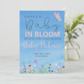 Baby in bloom. Spring Baby shower invnitation Kaart (Staand voorkant)