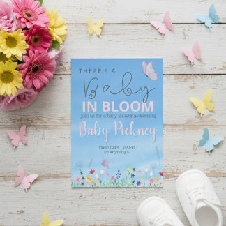 Baby in bloom. Spring Baby shower invnitation Kaart