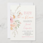 Baby in Bloom Spring Baby shower Meisje Uitnodigin Kaart (Voorkant)