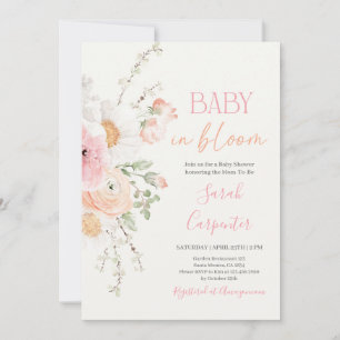 Baby in Bloom Spring Baby shower Meisje Uitnodigin Kaart