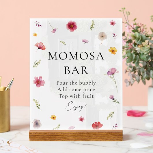 Baby in Bloom Spring Baby shower Momosa Bar Acryl Bord