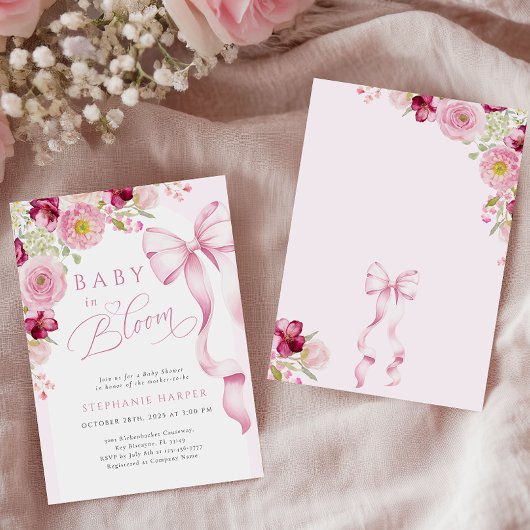 Baby in Bloom Spring Baby shower Uitnodiging