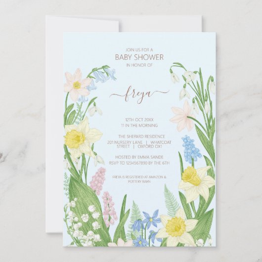 Baby in Bloom Spring Easter Baby shower Kaart (Voorkant)