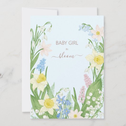 Baby in Bloom Spring Easter Baby shower Kaart (Achterkant)
