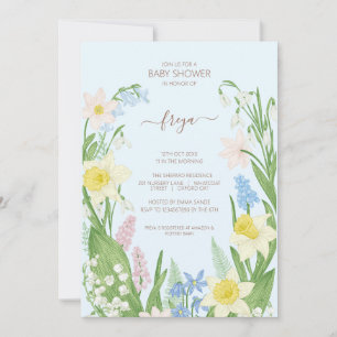 Baby in Bloom Spring Easter Baby shower Kaart