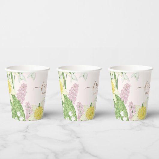 Baby in Bloom Spring Easter Baby shower Papieren Bekers (Multi)