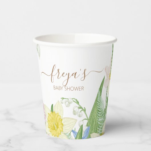 Baby in Bloom Spring Easter Baby shower Papieren Bekers (Links)