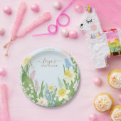 Baby in Bloom Spring Easter Baby shower Papieren Bordje (Feest)