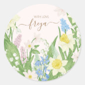 Baby in Bloom Spring Easter Baby shower Ronde Sticker (Voorkant)