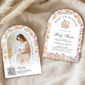 Baby in Bloom Spring Floral Arch Foto Baby shower Kaart