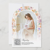 Baby in Bloom Spring Floral Arch Foto Baby shower Kaart (Achterkant)