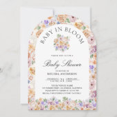 Baby in Bloom Spring Floral Arch Foto Baby shower Kaart (Voorkant)