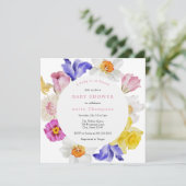 Baby in Bloom Spring Floral Baby shower Kaart (Staand voorkant)
