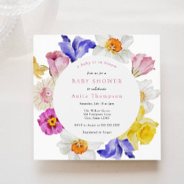 Baby in Bloom Spring Floral Baby shower Kaart