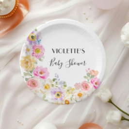 Baby in Bloom Spring Floral Girl Baby shower Papieren Bordje