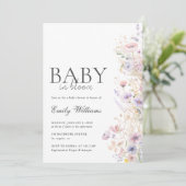 Baby in Bloom Spring Flower Baby shower Uitnodigin Kaart (Staand voorkant)