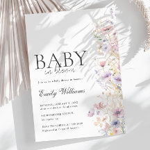 Baby in Bloom Spring Flower Baby shower Uitnodigin