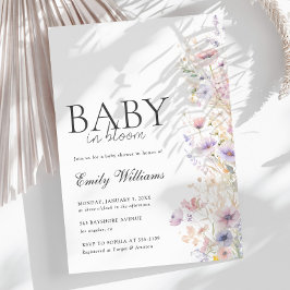 Baby in Bloom Spring Flower Baby shower Uitnodigin Kaart