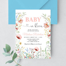 Baby in Bloom Spring Flowers Baby shower Kaart