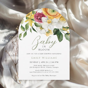 Baby in Bloom Spring Garden Floral Baby shower Kaart
