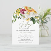 Baby in Bloom Spring Garden Floral Baby shower Kaart (Staand voorkant)