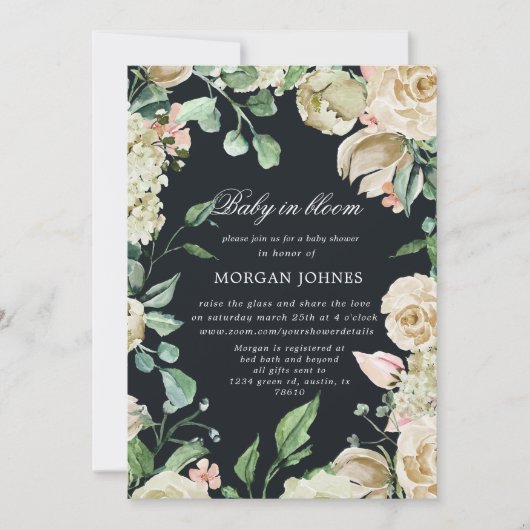 baby in bloom spring garden Shower Invitation (Voorkant)