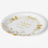 Baby in Bloom Spring geel wildflower baby shower Papieren Bordje (Gekanteld)