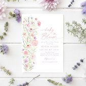 Baby in Bloom Spring Pink Wildflower Baby shower Kaart