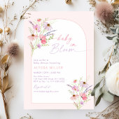 Baby in Bloom Spring Pink Wildflower Baby shower Kaart