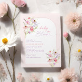 Baby in Bloom Spring Pink Wildflower Baby shower Kaart