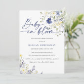 Baby in Bloom Spring Violet Wildflower Baby shower Kaart (Staand voorkant)