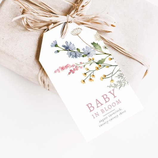 Baby in Bloom Spring Wildflower Baby Favor Cadeaulabel