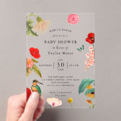 Baby in Bloom | Spring Wildflower Baby shower Acryl Uitnodigingen (Insitu (Draagbaar))