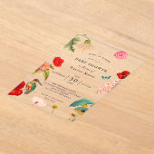 Baby in Bloom | Spring Wildflower Baby shower Acryl Uitnodigingen (Laagn)