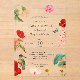 Baby in Bloom | Spring Wildflower Baby shower Acryl Uitnodigingen