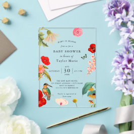 Baby in Bloom | Spring Wildflower Baby shower Acryl Uitnodigingen
