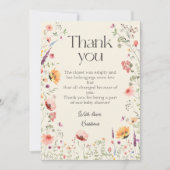 Baby in Bloom Spring Wildflower Baby shower Bedankkaart (Voorkant)